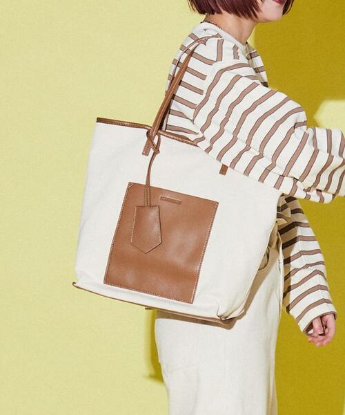 CONVERSE TOKYO（コンバーストウキョウ）の「アウトポケットトートバッグ（トートバッグ・レディース・ブラック系その他/ベージュ/ブラック・FREE）」の3枚目の写真