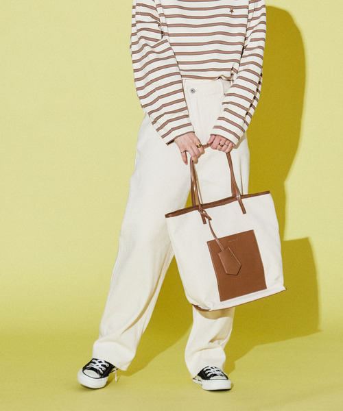 CONVERSE TOKYO（コンバーストウキョウ）の「アウトポケットトートバッグ（トートバッグ・レディース・ブラック系その他/ベージュ/ブラック・FREE）」の5枚目の写真