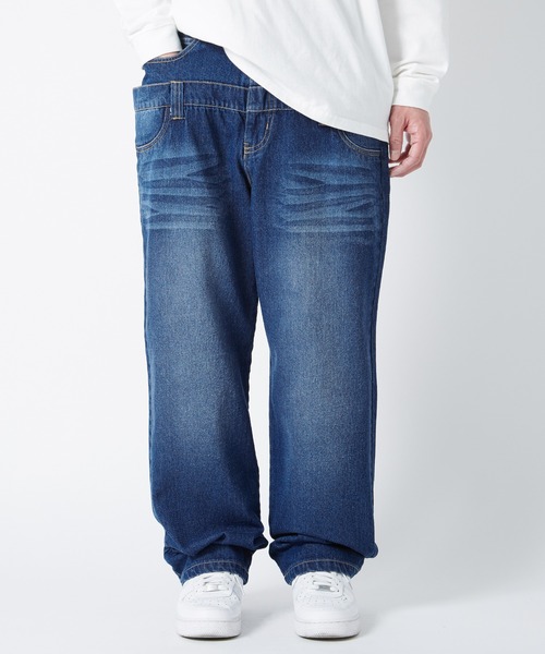 improves(インプローブス)の「ダブルウエスト デニム バギーパンツ(デニムパンツ・メンズ・ブルー/ブラック・LARGE/MEDIUM)」の5枚目の写真