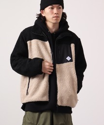 Bling Leads パッチポケット付きハイネックボアZIPジャケット