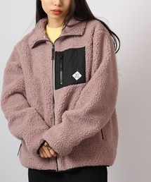 Bling Leads パッチポケット付きハイネックボアZIPジャケット