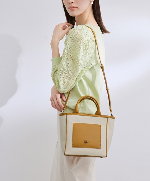 ROPE'（ロペ）の「【雑誌掲載】キャンバスコンビトートバッグ（トートバッグ・レディース・ブラック系その他/イエロー系その他3・FREE）」の3枚目の写真