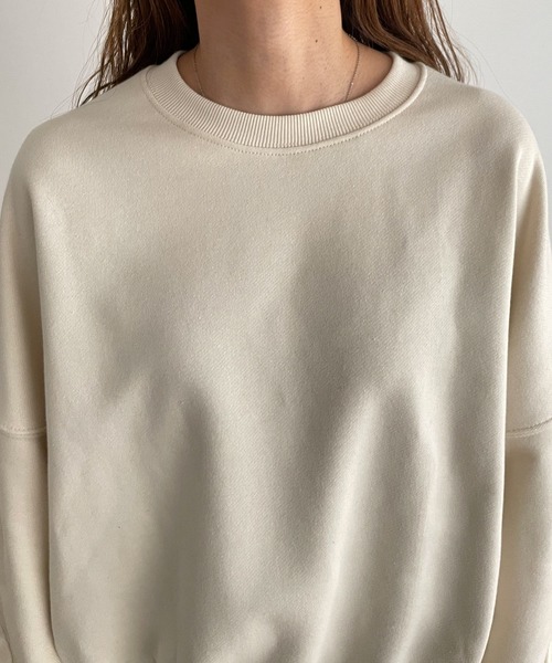 CANAL JEAN（キャナルジーン）の「El mar(エルマール) コットンクルーネック裏毛トレーナー（スウェット・レディース・ライトグリーン/ホワイト/クリーム・ONE SIZE）」の16枚目の写真