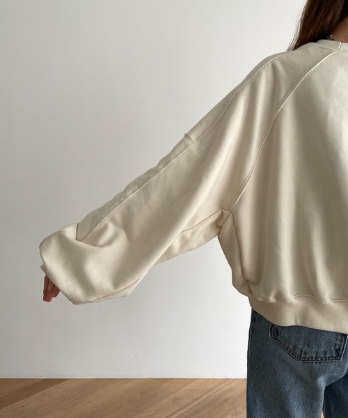 CANAL JEAN（キャナルジーン）の「El mar(エルマール) コットンクルーネック裏毛トレーナー（スウェット・レディース・ライトグリーン/ホワイト/クリーム・ONE SIZE）」の17枚目の写真