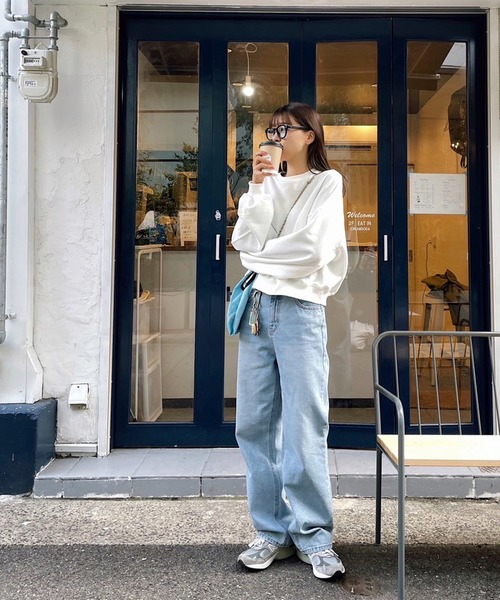 CANAL JEAN（キャナルジーン）の「El mar(エルマール) コットンクルーネック裏毛トレーナー（スウェット・レディース・ライトグリーン/ホワイト/クリーム・ONE SIZE）」の20枚目の写真