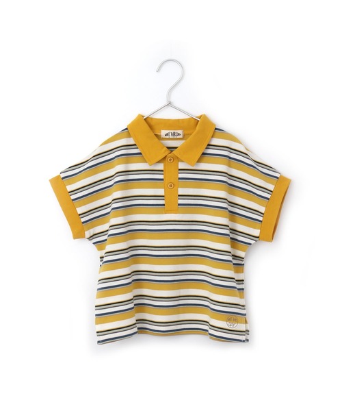 MAKE YOUR DAY（メイクユアデイ）の「無地とボーダー半袖ポロシャツ■80～140cm（Tシャツ/カットソー・キッズ・ネイビー/ピンク/オフホワイト/イエロー・110/130/100/140/120/90/80）」の4枚目の写真