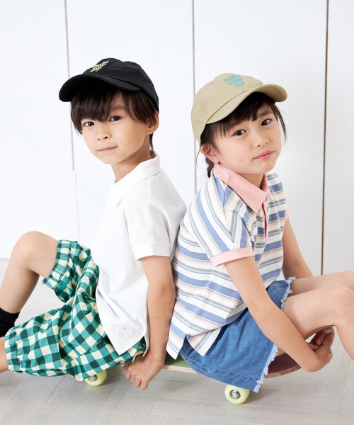 MAKE YOUR DAY（メイクユアデイ）の「無地とボーダー半袖ポロシャツ■80～140cm（Tシャツ/カットソー・キッズ・ネイビー/ピンク/オフホワイト/イエロー・110/130/100/140/120/90/80）」の5枚目の写真