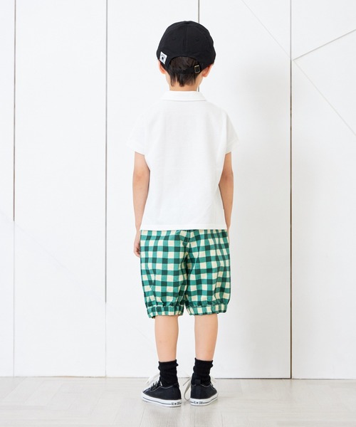 MAKE YOUR DAY（メイクユアデイ）の「無地とボーダー半袖ポロシャツ■80～140cm（Tシャツ/カットソー・キッズ・ネイビー/ピンク/オフホワイト/イエロー・110/130/100/140/120/90/80）」の7枚目の写真