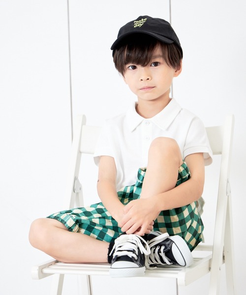 MAKE YOUR DAY（メイクユアデイ）の「無地とボーダー半袖ポロシャツ■80～140cm（Tシャツ/カットソー・キッズ・ネイビー/ピンク/オフホワイト/イエロー・110/130/100/140/120/90/80）」の8枚目の写真