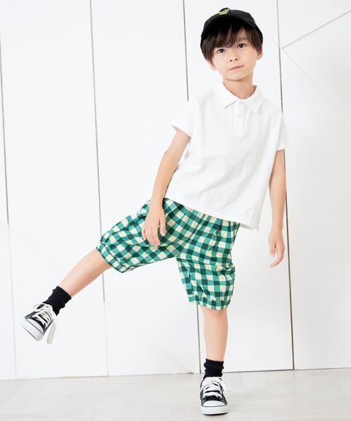 MAKE YOUR DAY（メイクユアデイ）の「無地とボーダー半袖ポロシャツ■80～140cm（Tシャツ/カットソー・キッズ・ネイビー/ピンク/オフホワイト/イエロー・110/130/100/140/120/90/80）」の9枚目の写真