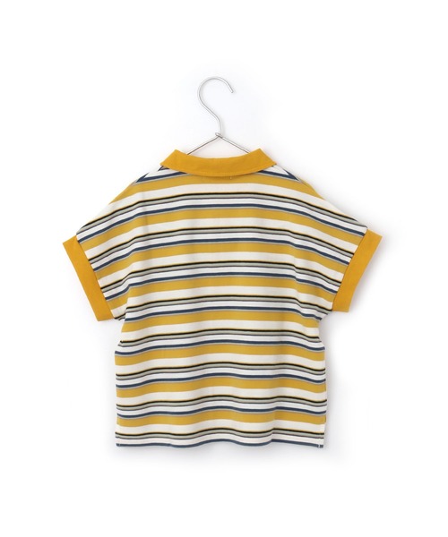 MAKE YOUR DAY（メイクユアデイ）の「無地とボーダー半袖ポロシャツ■80～140cm（Tシャツ/カットソー・キッズ・ネイビー/ピンク/オフホワイト/イエロー・110/130/100/140/120/90/80）」の20枚目の写真