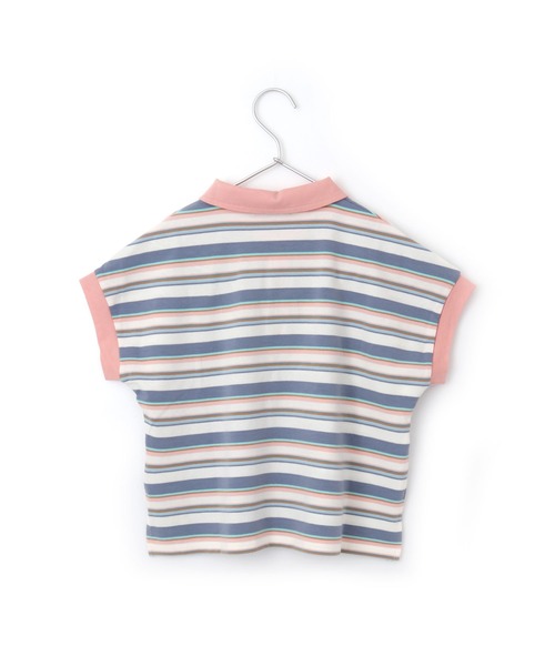 MAKE YOUR DAY（メイクユアデイ）の「無地とボーダー半袖ポロシャツ■80～140cm（Tシャツ/カットソー・キッズ・ネイビー/ピンク/オフホワイト/イエロー・110/130/100/140/120/90/80）」の21枚目の写真