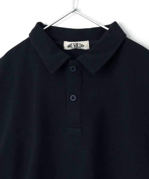 MAKE YOUR DAY（メイクユアデイ）の「無地とボーダー半袖ポロシャツ■80～140cm（Tシャツ/カットソー・キッズ・ネイビー/ピンク/オフホワイト/イエロー・110/130/100/140/120/90/80）」の15枚目の写真