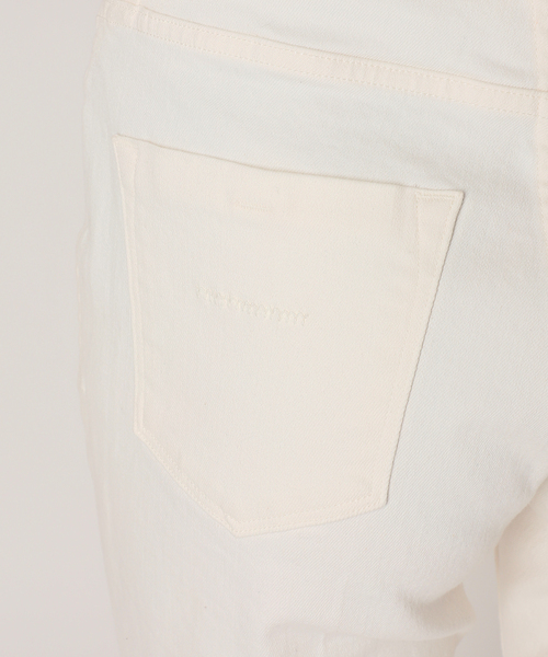 パンツ YANUK Semi Flare Cut Off White セール】【YANUK/ヤヌーク】Semi Flare Cut Off White（デニム