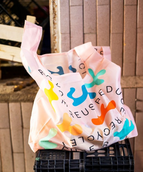 WOOD'D（ウッド）の「WOOD’D　Reusable Foldable Shopping Bag（エコバッグ/サブバッグ・レディース・イエロー/オレンジ/ブルー/グリーン/ライトグリーン/ワインレッド/マルチ/ミント/ダークブルー/ベビーピンク/サーモンピンク/ライトピンク/ダークグリーン/ブラック/ホワイト・FREE）」の10枚目の写真