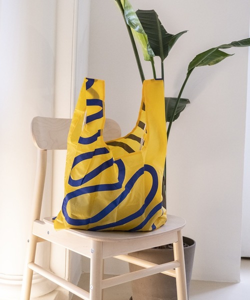 WOOD'D（ウッド）の「WOOD’D　Reusable Foldable Shopping Bag（エコバッグ/サブバッグ・レディース・イエロー/オレンジ/ブルー/グリーン/ライトグリーン/ワインレッド/マルチ/ミント/ダークブルー/ベビーピンク/サーモンピンク/ライトピンク/ダークグリーン/ブラック/ホワイト・FREE）」の9枚目の写真