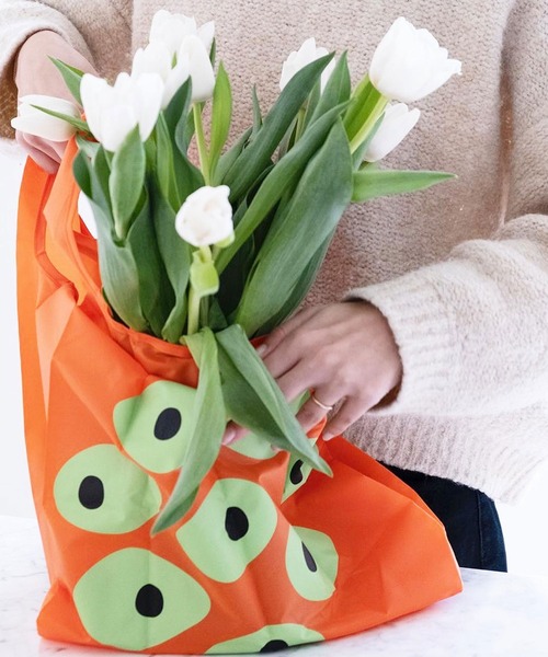 WOOD'D（ウッド）の「WOOD’D　Reusable Foldable Shopping Bag（エコバッグ/サブバッグ・レディース・イエロー/オレンジ/ブルー/グリーン/ライトグリーン/ワインレッド/マルチ/ミント/ダークブルー/ベビーピンク/サーモンピンク/ライトピンク/ダークグリーン/ブラック/ホワイト・FREE）」の14枚目の写真