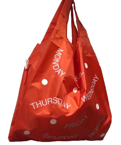 WOOD'D（ウッド）の「WOOD’D　Reusable Foldable Shopping Bag（エコバッグ/サブバッグ・レディース・イエロー/オレンジ/ブルー/グリーン/ライトグリーン/ワインレッド/マルチ/ミント/ダークブルー/ベビーピンク/サーモンピンク/ライトピンク/ダークグリーン/ブラック/ホワイト・FREE）」の13枚目の写真