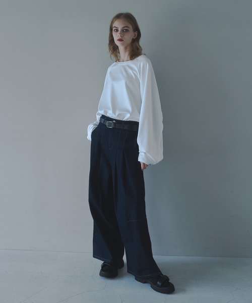 CUT OFF OVERSIZED LONG T-SHIRT - カットオフオーバーサイズロングTシャツ（Tシャツ/カットソー）｜DOOPZ（ドープス）