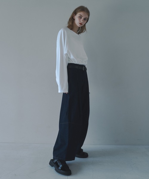 CUT OFF OVERSIZED LONG T-SHIRT - カットオフオーバーサイズロングTシャツ（Tシャツ/カットソー）｜DOOPZ（ドープス）