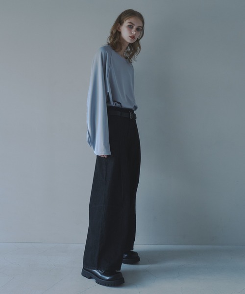 CUT OFF OVERSIZED LONG T-SHIRT - カットオフオーバーサイズロングTシャツ（Tシャツ/カットソー）｜DOOPZ（ドープス）