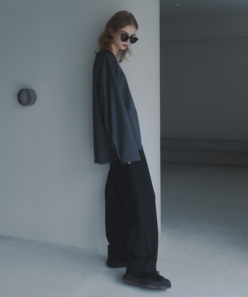 CUT OFF OVERSIZED LONG T-SHIRT - カットオフオーバーサイズロングTシャツ（Tシャツ/カットソー）｜DOOPZ（ドープス）