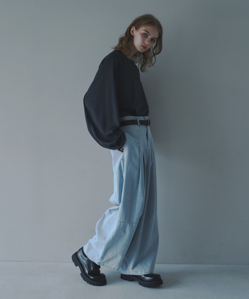 CUT OFF OVERSIZED LONG T-SHIRT - カットオフオーバーサイズロングTシャツ（Tシャツ/カットソー）｜DOOPZ（ドープス）