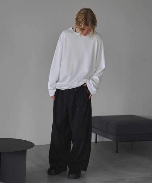 CUT OFF OVERSIZED LONG T-SHIRT - カットオフオーバーサイズロングTシャツ（Tシャツ/カットソー）｜DOOPZ（ドープス）