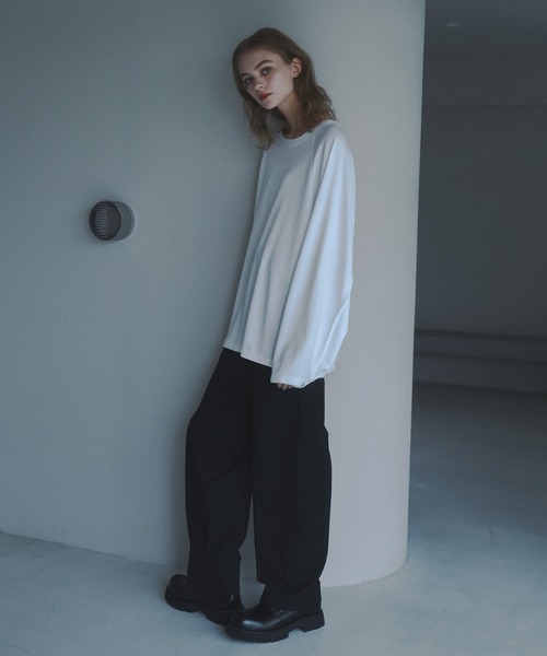 CUT OFF OVERSIZED LONG T-SHIRT - カットオフオーバーサイズロングTシャツ（Tシャツ/カットソー）｜DOOPZ（ドープス）