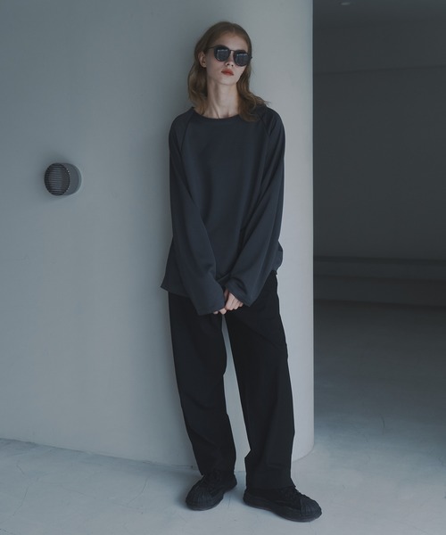 CUT OFF OVERSIZED LONG T-SHIRT - カットオフオーバーサイズロングTシャツ（Tシャツ/カットソー）｜DOOPZ（ドープス）