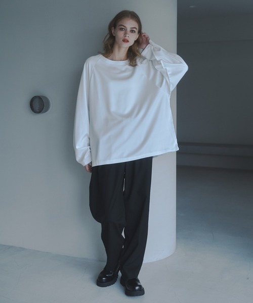 CUT OFF OVERSIZED LONG T-SHIRT - カットオフオーバーサイズロングTシャツ（Tシャツ/カットソー）｜DOOPZ（ドープス）