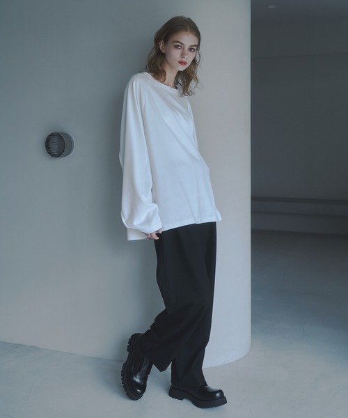 CUT OFF OVERSIZED LONG T-SHIRT - カットオフオーバーサイズロングTシャツ（Tシャツ/カットソー）｜DOOPZ（ドープス）