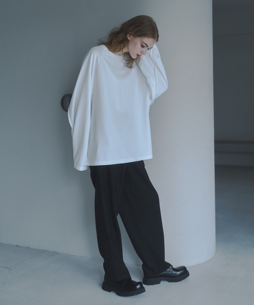 CUT OFF OVERSIZED LONG T-SHIRT - カットオフオーバーサイズロングTシャツ（Tシャツ/カットソー）｜DOOPZ（ドープス）