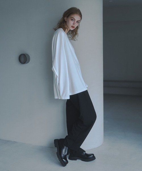 CUT OFF OVERSIZED LONG T-SHIRT - カットオフオーバーサイズロングTシャツ（Tシャツ/カットソー）｜DOOPZ（ドープス）