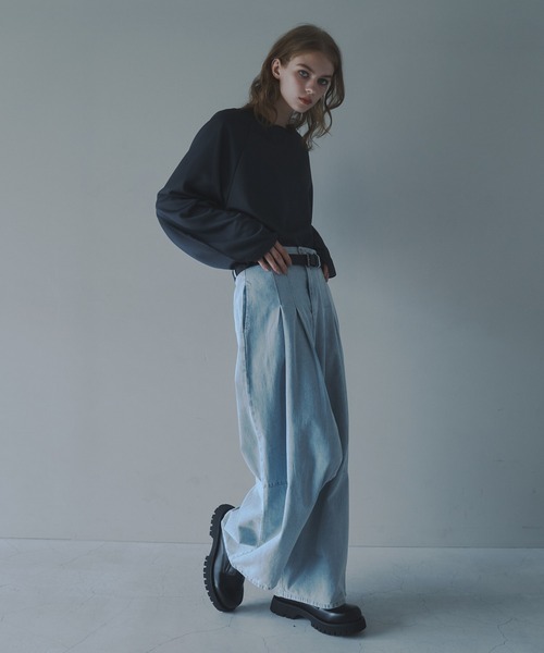 CUT OFF OVERSIZED LONG T-SHIRT - カットオフオーバーサイズロングTシャツ（Tシャツ/カットソー）｜DOOPZ（ドープス）