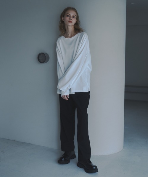 CUT OFF OVERSIZED LONG T-SHIRT - カットオフオーバーサイズロングTシャツ（Tシャツ/カットソー）｜DOOPZ（ドープス）