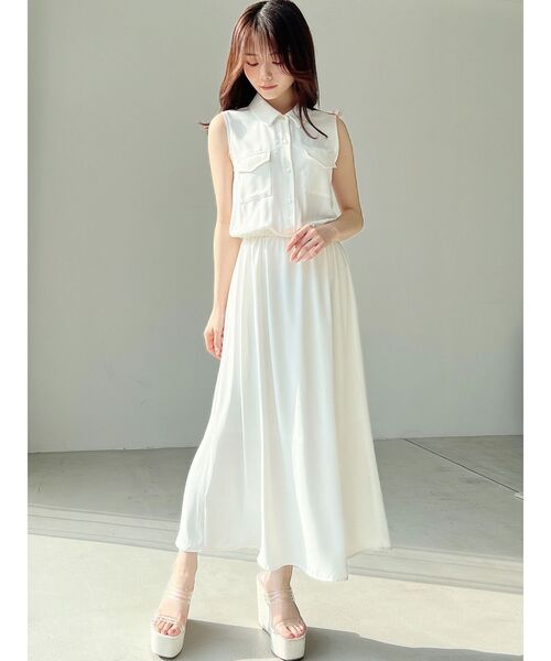 RESEXXY（リゼクシー）の「ノースリーブシャツワンピース（シャツワンピース・レディース・ホワイト/ブラック/ブルー/その他1・FREE）」の10枚目の写真