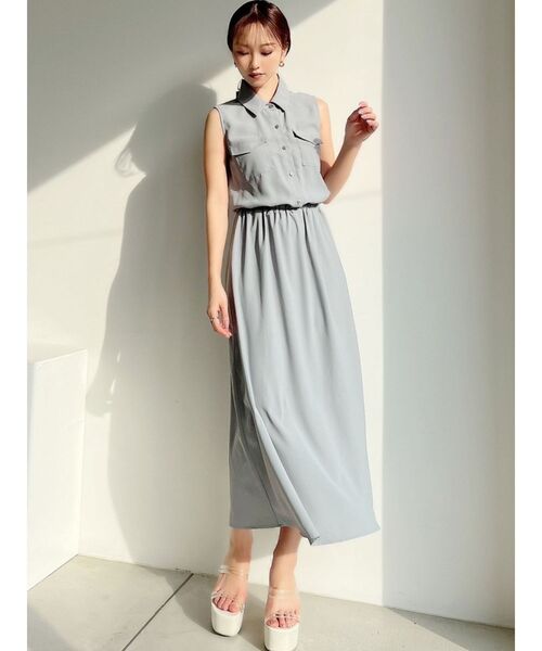 RESEXXY（リゼクシー）の「ノースリーブシャツワンピース（シャツワンピース・レディース・ホワイト/ブラック/ブルー/その他1・FREE）」の19枚目の写真