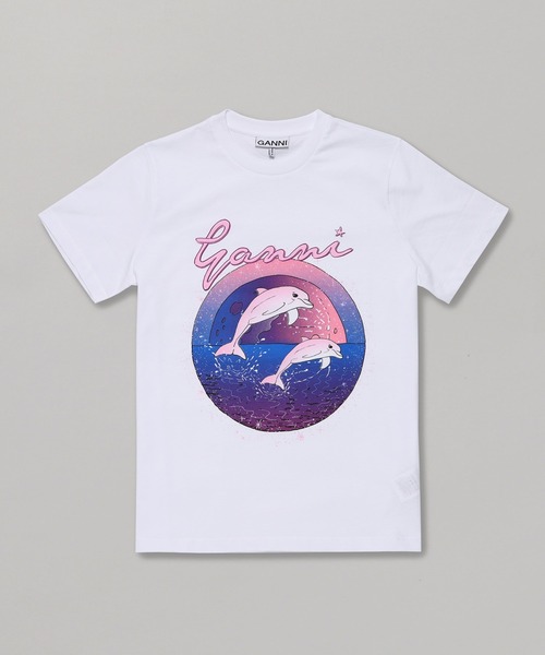 GANNI　ドルフィン　Tシャツ Ganni - ファブリックス オブ ザ フューチャー ドルフィン T