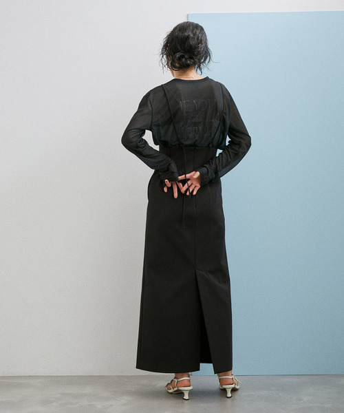 ADAM ET ROPE'（アダムエロペ）の「【WEB限定(一部店舗展開あり)】ロゴプリントシアーT（Tシャツ/カットソー・レディース・ブラック/ホワイト/イエロー・FREE）」の4枚目の写真