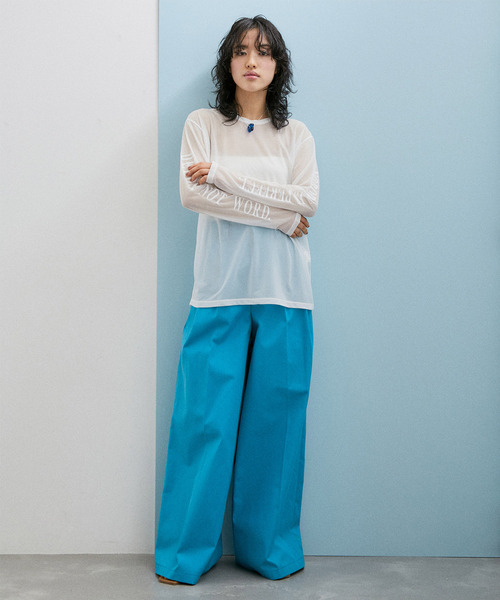 ADAM ET ROPE'（アダムエロペ）の「【WEB限定(一部店舗展開あり)】ロゴプリントシアーT（Tシャツ/カットソー・レディース・ブラック/ホワイト/イエロー・FREE）」の20枚目の写真