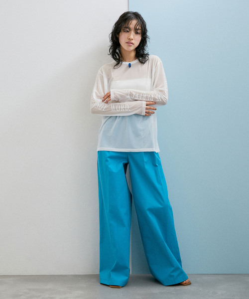 ADAM ET ROPE'（アダムエロペ）の「【WEB限定(一部店舗展開あり)】ロゴプリントシアーT（Tシャツ/カットソー・レディース・ブラック/ホワイト/イエロー・FREE）」の10枚目の写真