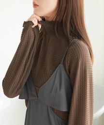 ECRIRE | 裾スリットポコポコシアーハイネックプルオーバー(Tシャツ/カットソー)