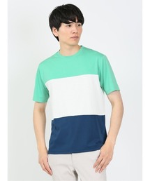 【ストレッチ】m.f.エディトリアル メンズ 三段切替 クルーネック 半袖 Tシャツ
