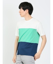 【ストレッチ】m.f.エディトリアル メンズ 三段切替 クルーネック半袖Tシャツ