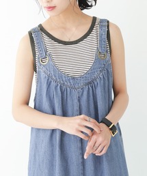 n'OrLABEL | 『細ボーダー柄パイピングタンクトップ』(タンクトップ)