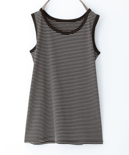 n'OrLABEL（ノアールレーベル）の「【廃盤】『細ボーダー柄パイピングタンクトップ』（タンクトップ・レディース・オフホワイト/ブルー/ブラック/チャコール・1/2）」の10枚目の写真