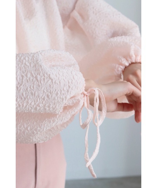 muguet（ミュゲ）の「emboss volume blouse（シャツ/ブラウス・レディース・ピンク/ホワイト・FREE）」の14枚目の写真