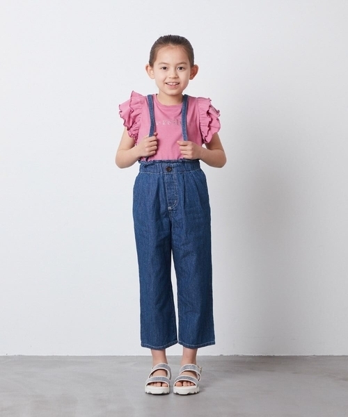 a.v.v（アーヴェヴェ）の「[100-130]【マイルドライナーコラボ】袖フリルロゴカットソー（Tシャツ/カットソー・キッズ・グリーン/ライトブルー/レッド・120/130/100/110）」の17枚目の写真