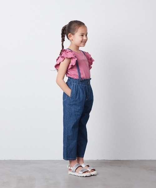 a.v.v（アーヴェヴェ）の「[100-130]【マイルドライナーコラボ】袖フリルロゴカットソー（Tシャツ/カットソー・キッズ・グリーン/ライトブルー/レッド・120/130/100/110）」の21枚目の写真